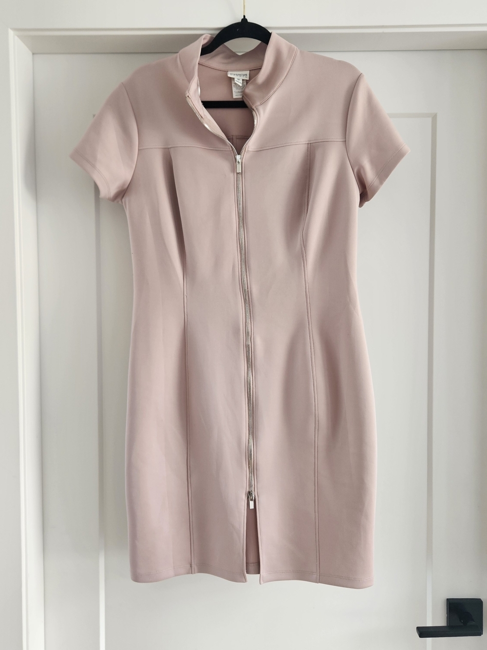 Enfocus Studio Dusty Pink Zip-Front Mini Dress